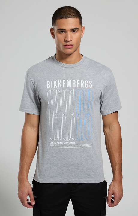 Men's print T-shirt, GREY MELANGE MID/LIGH, hi-res-1