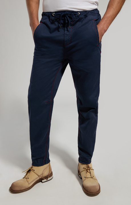 Pantaloni uomo vita elasticizzata, DRESS BLUES, hi-res-1