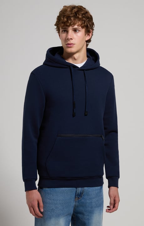 Men's sweatshirt with maxi zip pocket, BLACK IRIS Men's sweatshirt with maxi zip pocket, BLACK IRIS, hi-res-1