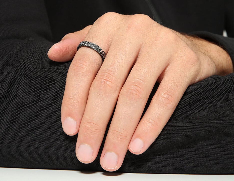 Bikkembergs unisex ring with embossed lettering, 019 Bikkembergs unisex ring with embossed lettering, 019, hi-res-1