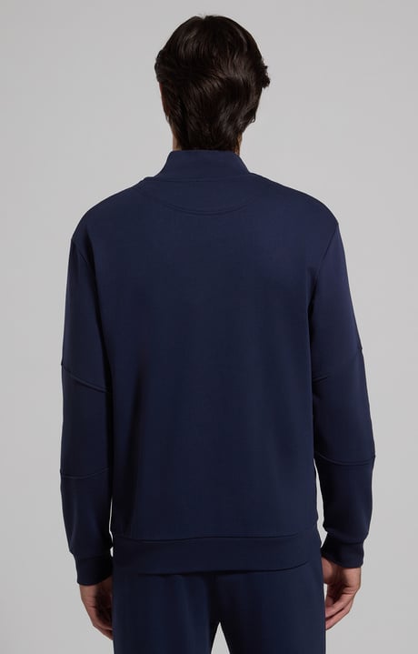 Men's cotton twill sweatshirt, BLACK IRIS Men's cotton twill sweatshirt, BLACK IRIS, hi-res-1