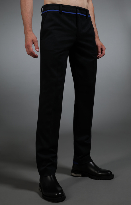 Men's navy trousers with blue accents, NAVY, hi-res-1