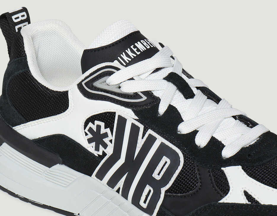 Men's double lace sneakers - Dunga M, BLACK/WHITE, hi-res-1