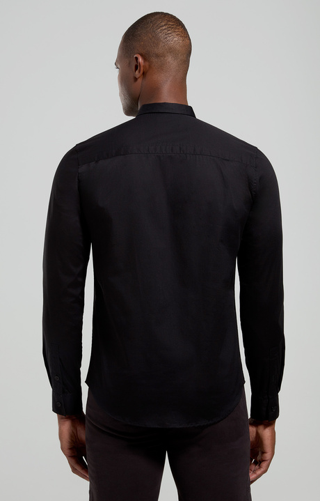 Men’s shirt with embroidered cuff, BLACK, hi-res-1