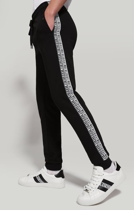 Men's joggers with double tape, BLACK, hi-res-1