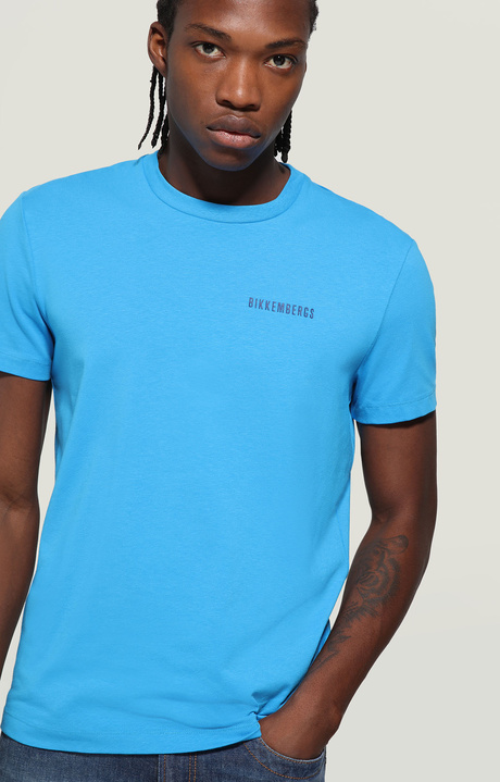 Men's T-shirt - rubber print, AZURE, hi-res-1