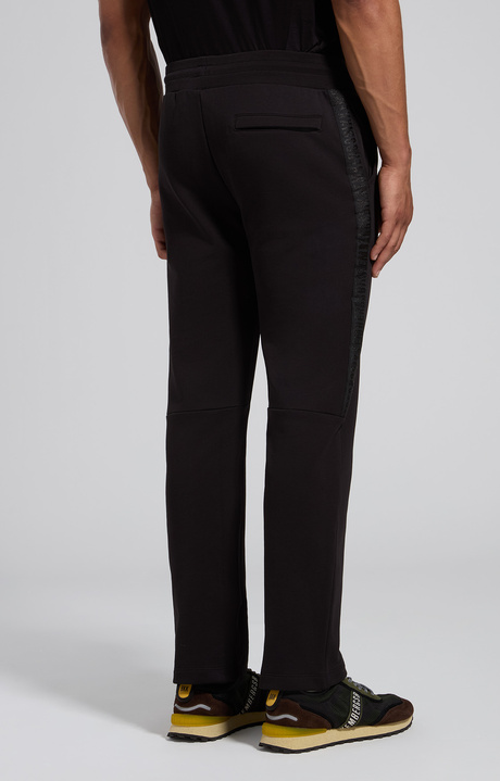 Men's black cotton sweatpants, BLACK, hi-res-1
