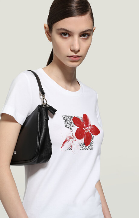 bikkembergs White Women's T-shirt with floral print