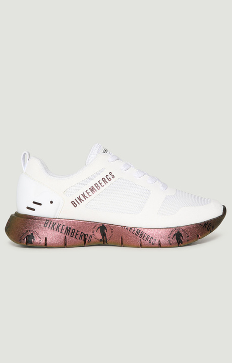 Women's sneakers Fleurienne with printed soles, WHITE Women's sneakers Fleurienne with printed soles, WHITE, hi-res-1