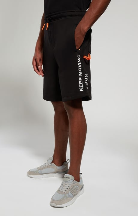 Men's fleece shorts, BLACK, hi-res-1