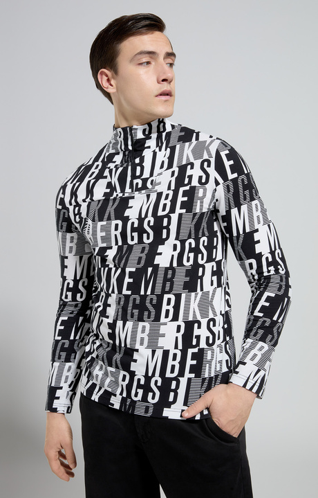 Men's camouflage ski T-shirt, ALL OVER BLACK, hi-res-1
