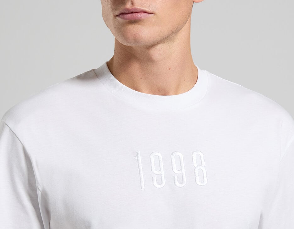 Embroidered men's T-shirt, WHITE Embroidered men's T-shirt, WHITE, hi-res-1
