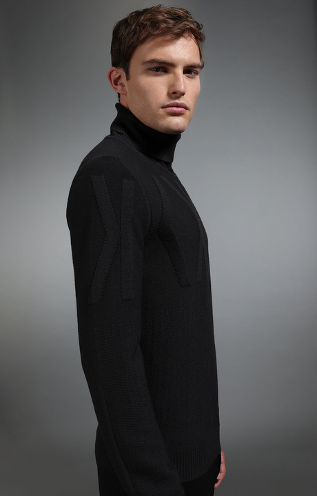 Men's dark grey turtleneck sweater, GREY, hi-res-1