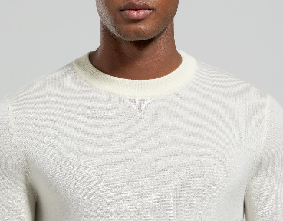 Men’s sweater with tonal logo, WHITE Men’s sweater with tonal logo, WHITE, hi-res-1
