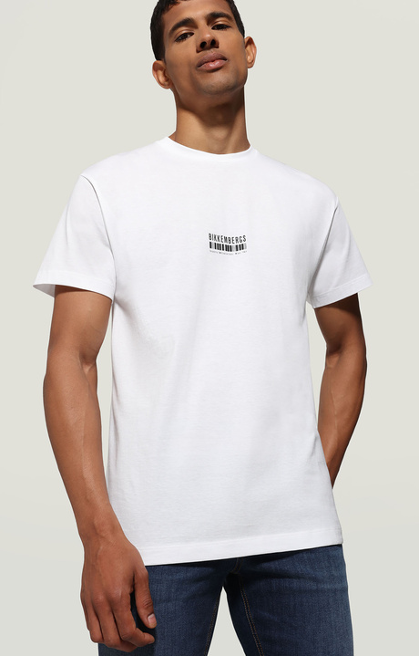 Men's T-shirt with printed front/back, OPTICAL WHITE, hi-res-1
