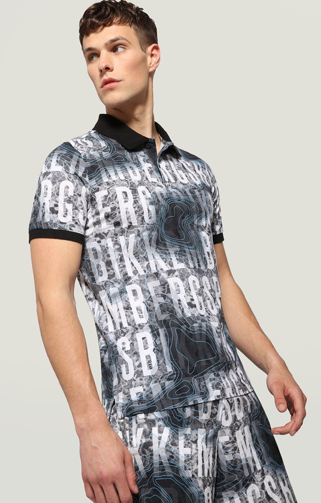 Men's polo shirt with water map, WATERMAP GREY Men's polo shirt with water map, WATERMAP GREY, hi-res-1