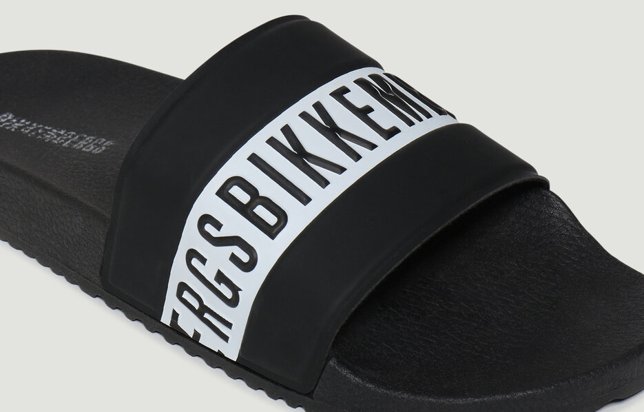 Men's rubber sliders - Pool, BLACK/WHITE, hi-res-1