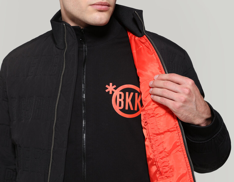 Men's quilted puffer jacket, BLACK Men's quilted puffer jacket, BLACK, hi-res-1