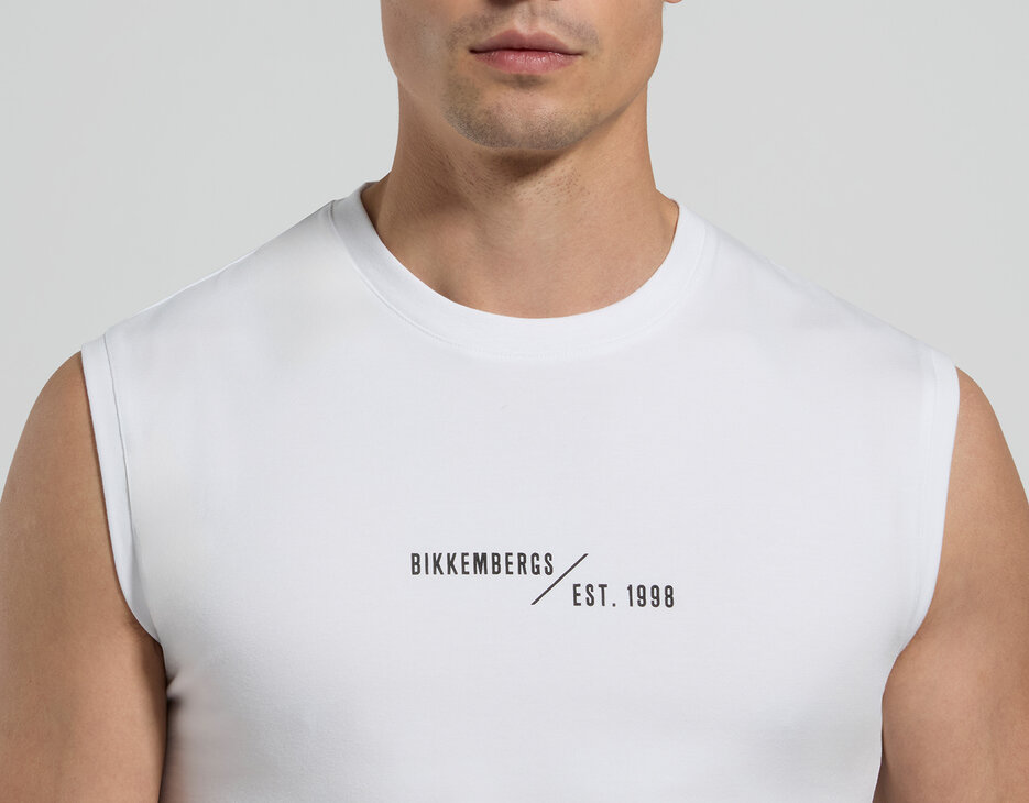 Men's stretch cotton tank top, WHITE, hi-res-1