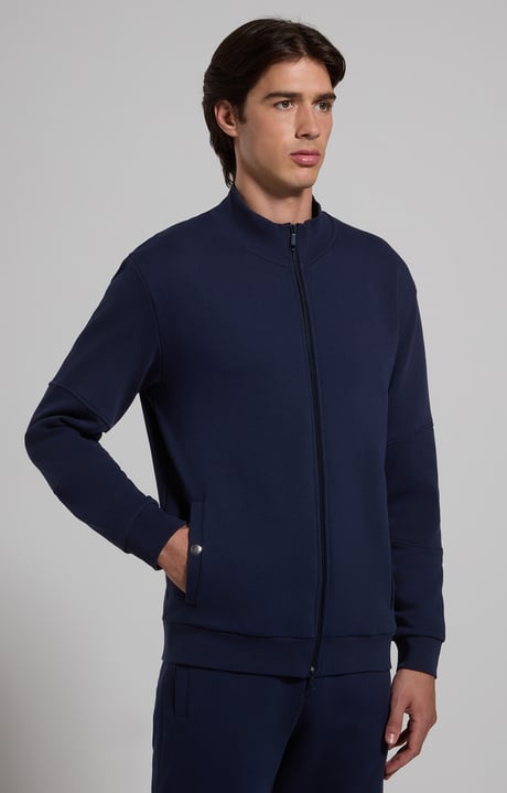 Men's cotton twill sweatshirt, BLACK IRIS Men's cotton twill sweatshirt, BLACK IRIS, hi-res-1