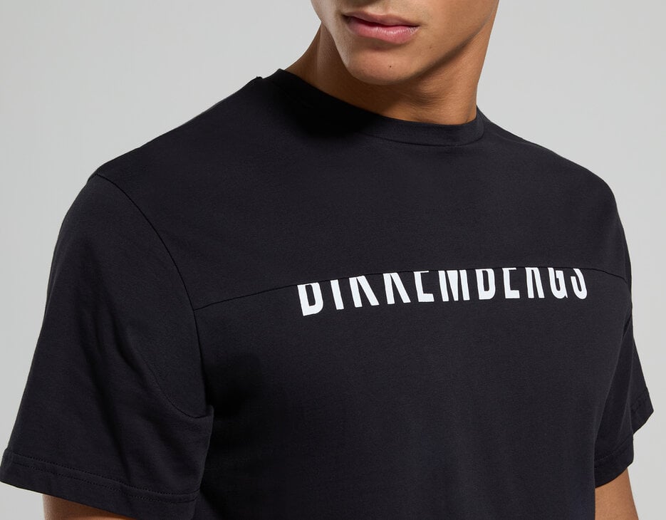 Men's T-shirt with interrupted logo, BLACK Men's T-shirt with interrupted logo, BLACK, hi-res-1