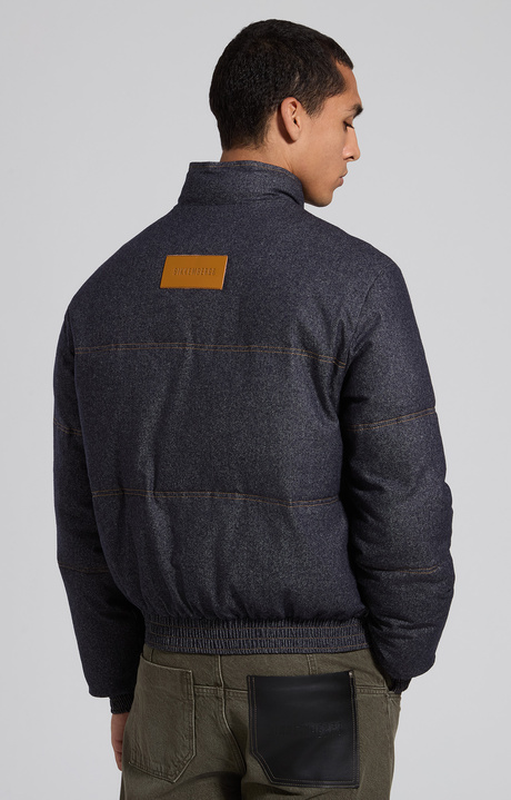 Giacca imbottita uomo in flanella di denim blu, INDACO, hi-res-1