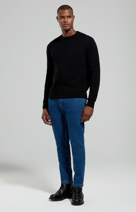 Textured men’s sweater, BLACK, hi-res-1