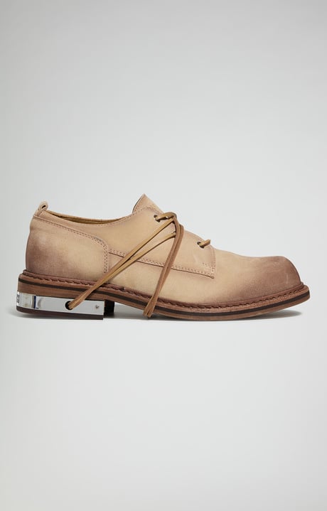 Men's lace-up shoes - Met Hole, BEIGE Men's lace-up shoes - Met Hole, BEIGE, hi-res-1