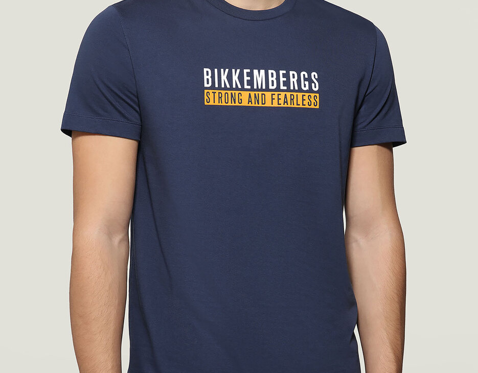 Men's T-shirt front/back print, BLUE Men's T-shirt front/back print, BLUE, hi-res-1