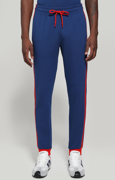 Pantaloni tuta in felpa uomo Sport, ESTATE BLUE/GOJI BERRY, hi-res-1