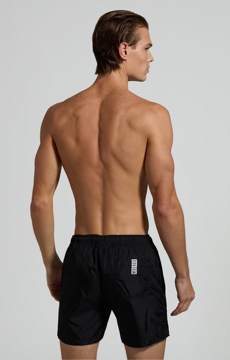 Men's swim shorts - tape insert, BLACK Men's swim shorts - tape insert, BLACK, hi-res-1
