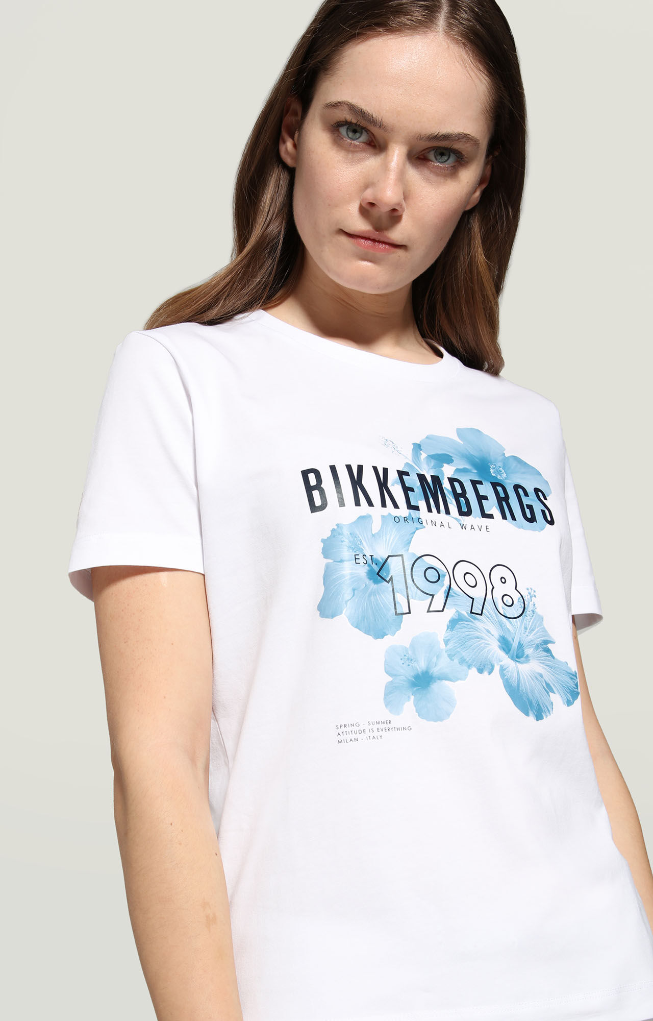 dirk bikkembergs Women's T-shirt with floral print