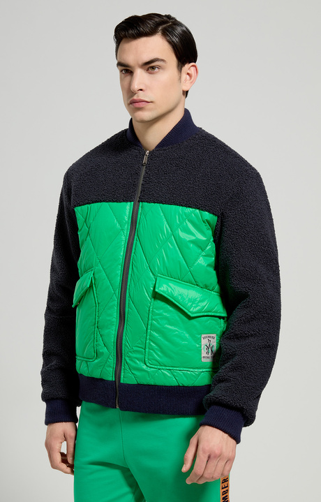 Men's sherpa bomber , BLUE GRAPHITE/BRIGHT GREEN, hi-res-1