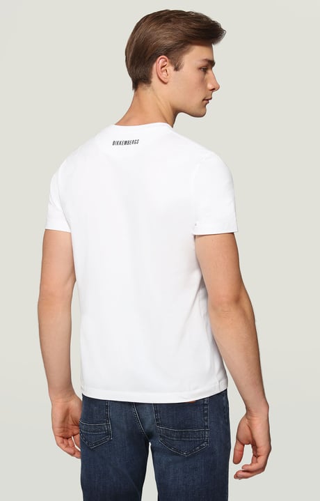 Men's T-shirt with reflective print, OPTICAL WHITE Men's T-shirt with reflective print, OPTICAL WHITE, hi-res-1