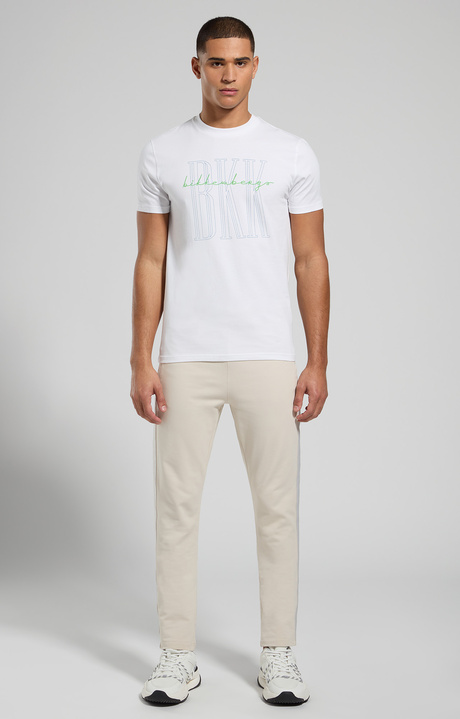 Slim fit men's T-shirt with BKK print, WHITE, hi-res-1