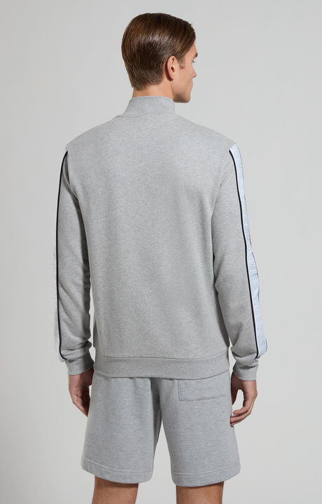 Logo trim men's sweatshirt , GREY MELANGE MID/LIGH, hi-res-1