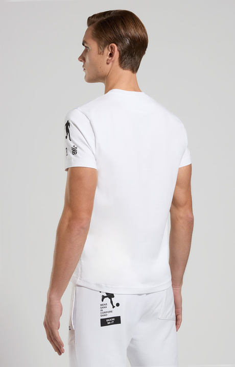 Men's optical print T-shirt, WHITE, hi-res-1