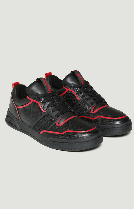 Scoby men's leather basketball sneakers, BLACK Scoby men's leather basketball sneakers, BLACK, hi-res-1