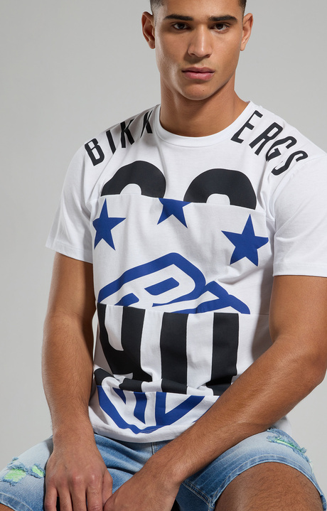 T-shirt uomo con intarsi, WHITE, hi-res-1