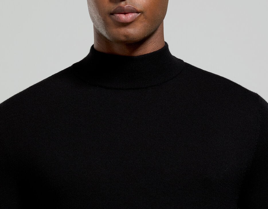 Men’s turtleneck with tonal logo, BLACK Men’s turtleneck with tonal logo, BLACK, hi-res-1