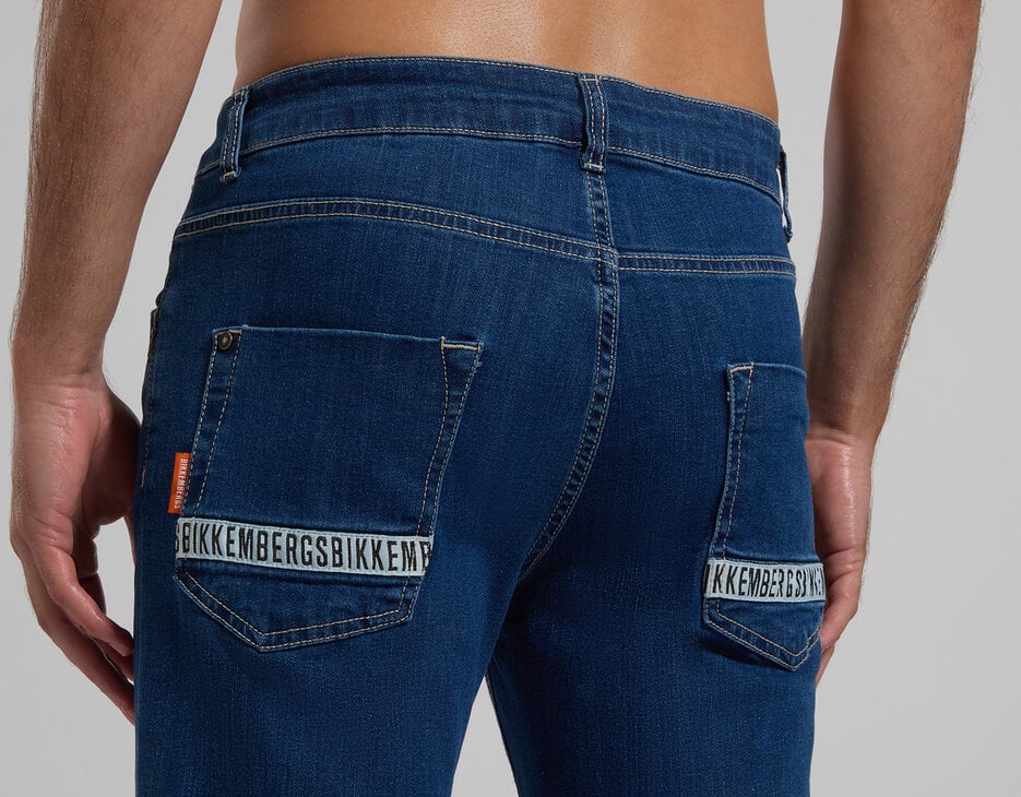 Men's slim-cut denim jeans, L4 BLUE DENIM Men's slim-cut denim jeans, L4 BLUE DENIM, hi-res-1