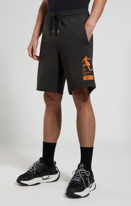 Men's fleece shorts, PIRATE BLACK, hi-res-1