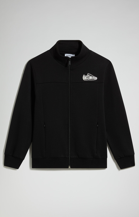 Boys' Cotton Zip-Up Sweatshirt, BLACK, hi-res-1