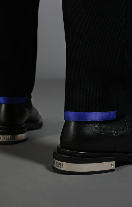Men's navy trousers with blue accents, NAVY, hi-res-1