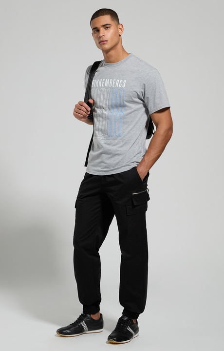 Men's print T-shirt, GREY MELANGE MID/LIGH, hi-res-1