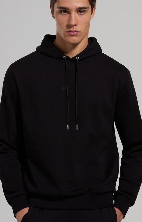 Men's embroidered sweatshirt, BLACK, hi-res-1