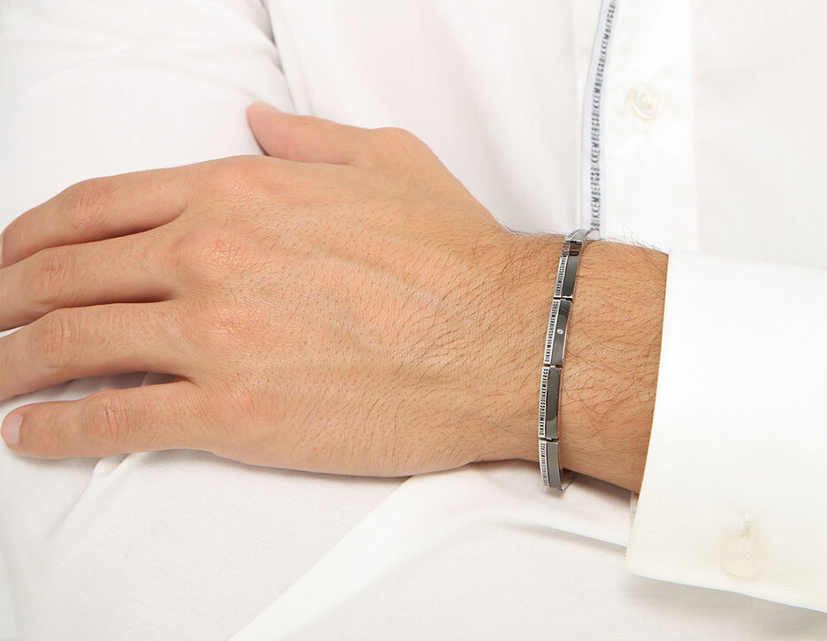 Bikkembergs slender men's bracelet with diamond, 019 Bikkembergs slender men's bracelet with diamond, 019, hi-res-1