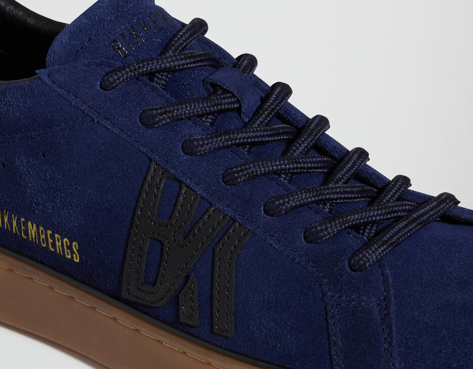Men's Recoba M distressed leather sneakers, NAVY, hi-res-1