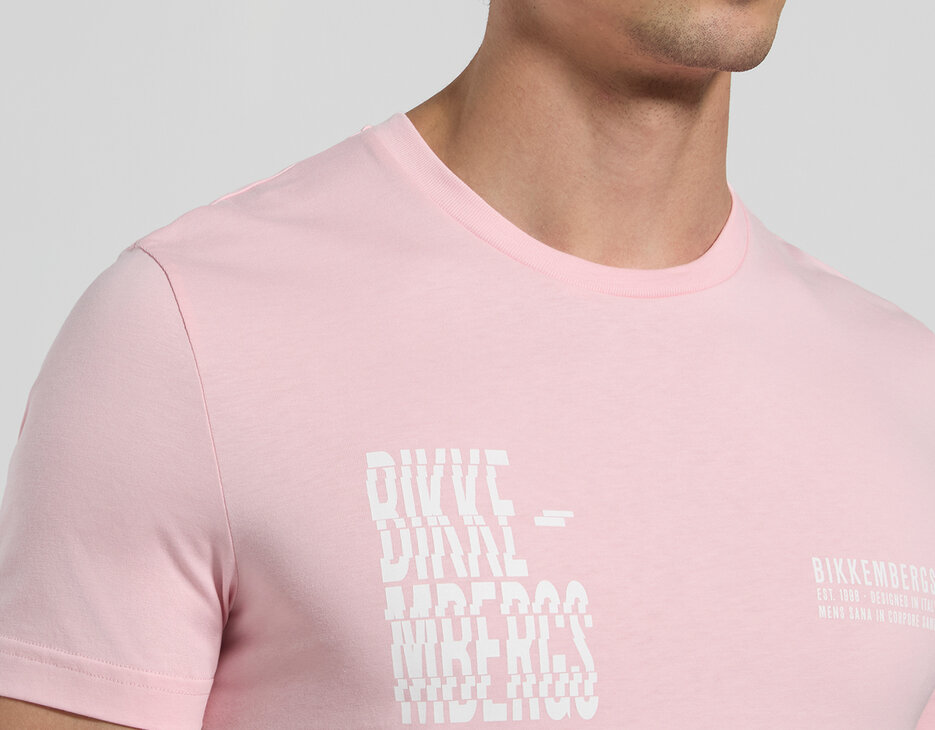 Men's contrast-print T-shirt, CANDY PINK, hi-res-1