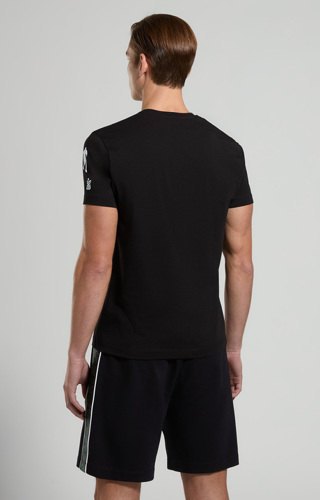 Men's optical print T-shirt, BLACK, hi-res-1